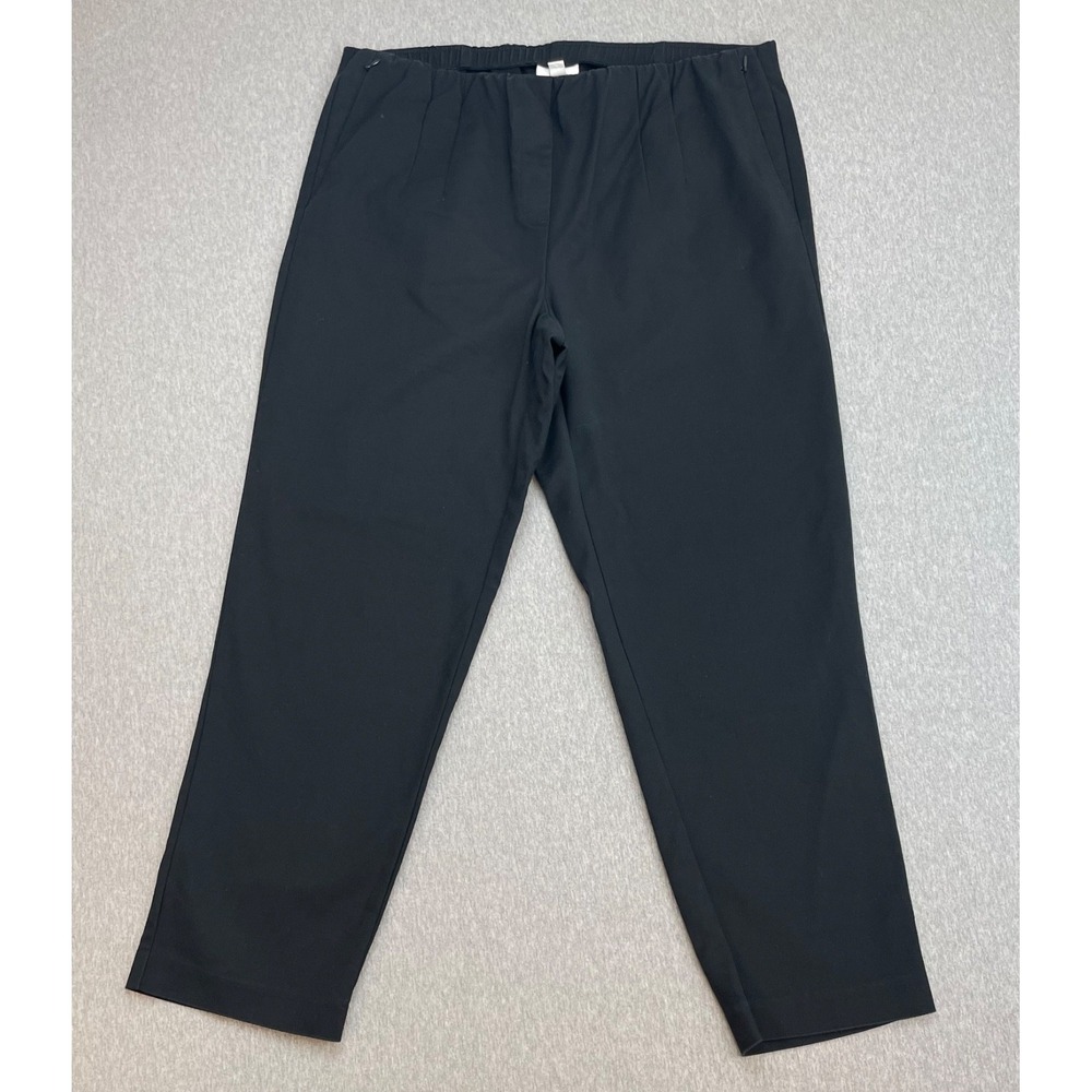 J Jill Pants Womens 16 Black Cotton Blend Stretch Elastic Waistband Pull On
